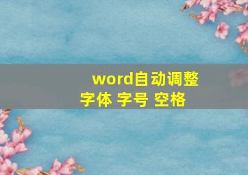 word自动调整字体 字号 空格